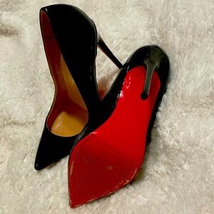RED SOLE BLACK PATENT STILETTOS